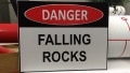 photoluminescent signs falling rocks