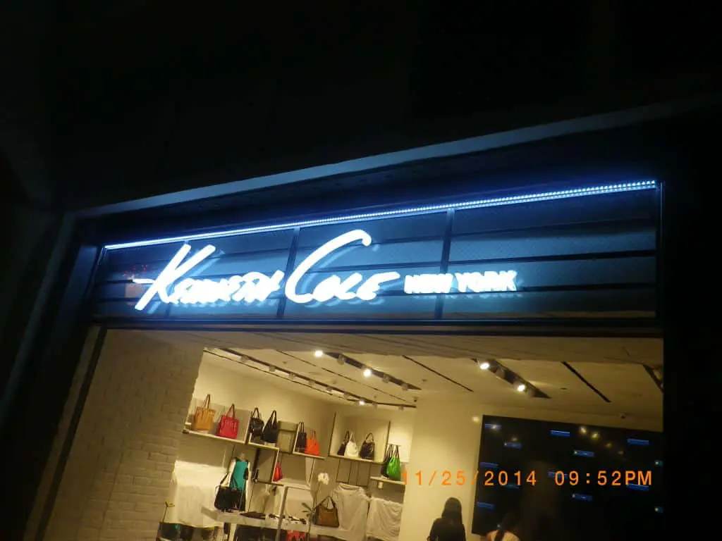 Kenneth Cole LED signage, storefront and handbag display in Makati by M&G Global Ads.