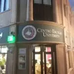 Centro Escolar University outdoor building signage and seal, Quezon City location, by M&G Global Ads.