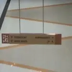 Mall directional signage with stroller ramp icon, Foodcourt, More Shops, Supermarket in Makati by M&G Global Ads.