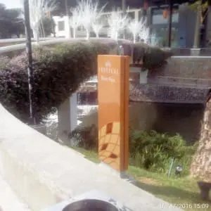 Acrylic outdoor signage for Festival River Park along a walkway in BGC with river view, by M&G Global Ads.