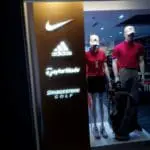 LED signage panel with Nike, Adidas, TaylorMade, Bridgestone Golf logos in a Makati store display by M&G Global Ads.