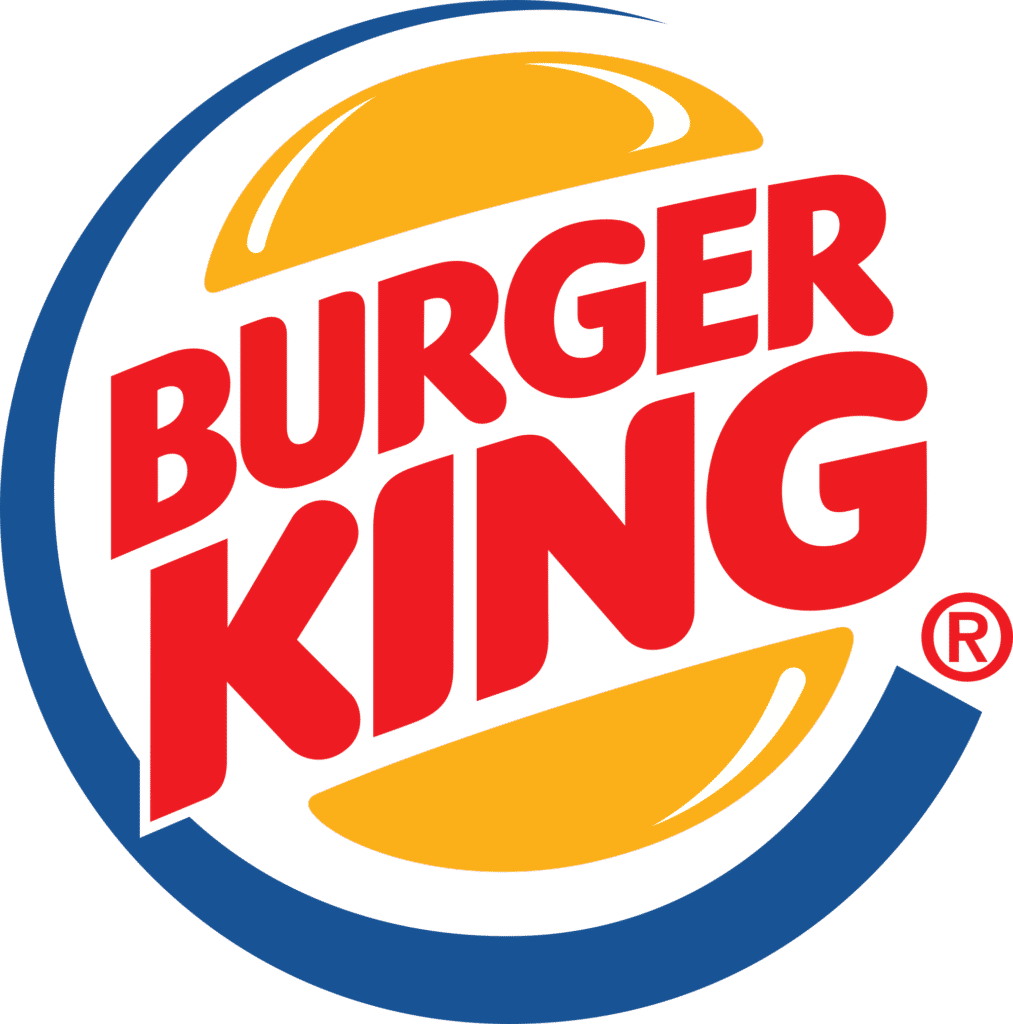 Burger King outdoor signage lightbox in Makati, bold red “BURGER KING” logo, yellow buns, blue oval by M&G Global Ads.