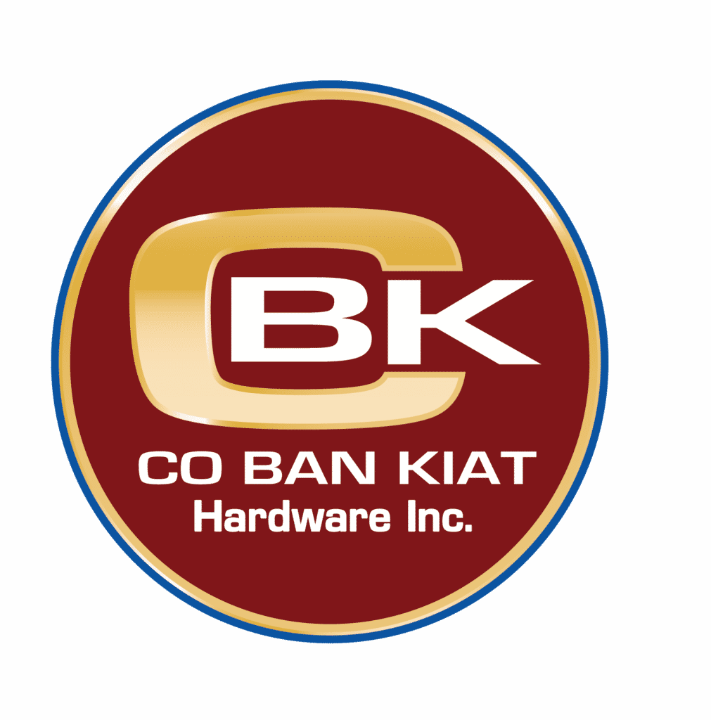 CO BAN KIAT Hardware Inc. outdoor signage with maroon, gold, and white logo in Makati by M&G Global Ads.