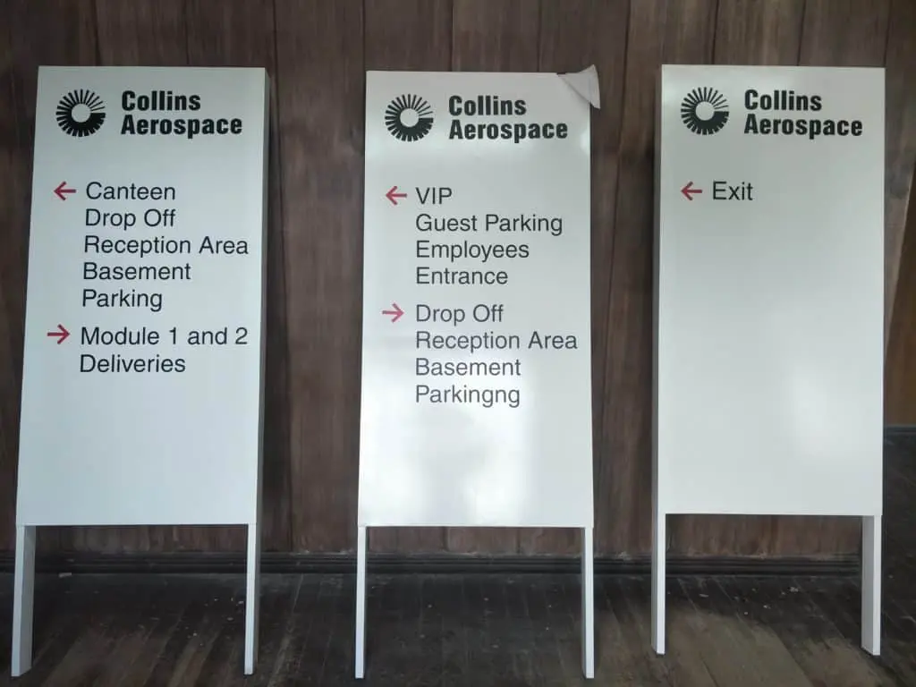 Collins Aerospace Wayfinding Signage in Metro Manila