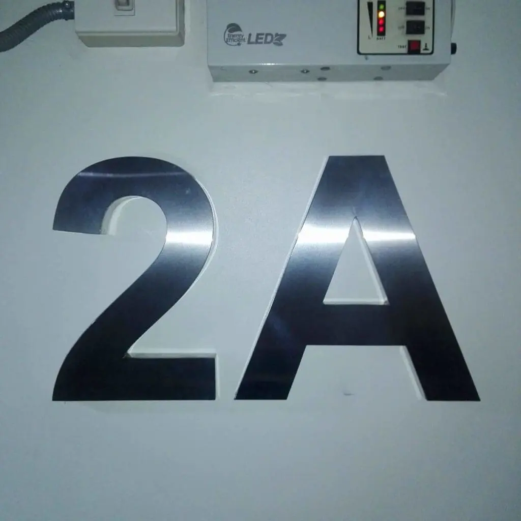 Metallic 2A indoor office signage with LEDZ electrical box, indicator lights and switches in Ortigas by M&G Global Ads.