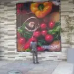 Indoor wall poster signage with colorful vegetables at Marketplace, Makati, by M&G Global Ads.