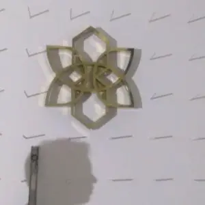 Vertical metallic office signage with decorative geometric wall art in Makati, white wall background by M&G Global Ads.