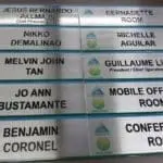 Metal office door sign for ENGINEERING / SECURITY ROOM in Quezon City, metallic type with handle and closer by M&G Global Ads.