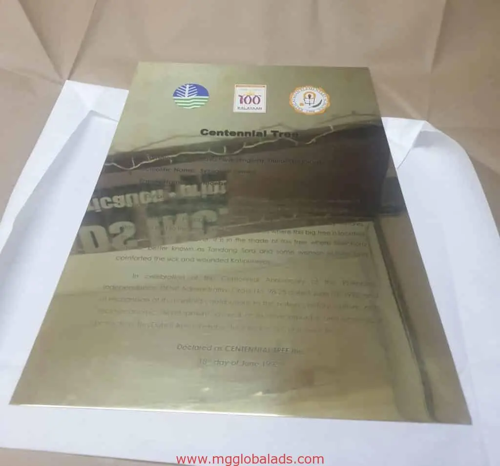 brass engrave | brass plaque | DENR