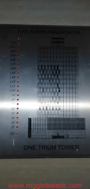 elevator sign | stainless engrave | one trium