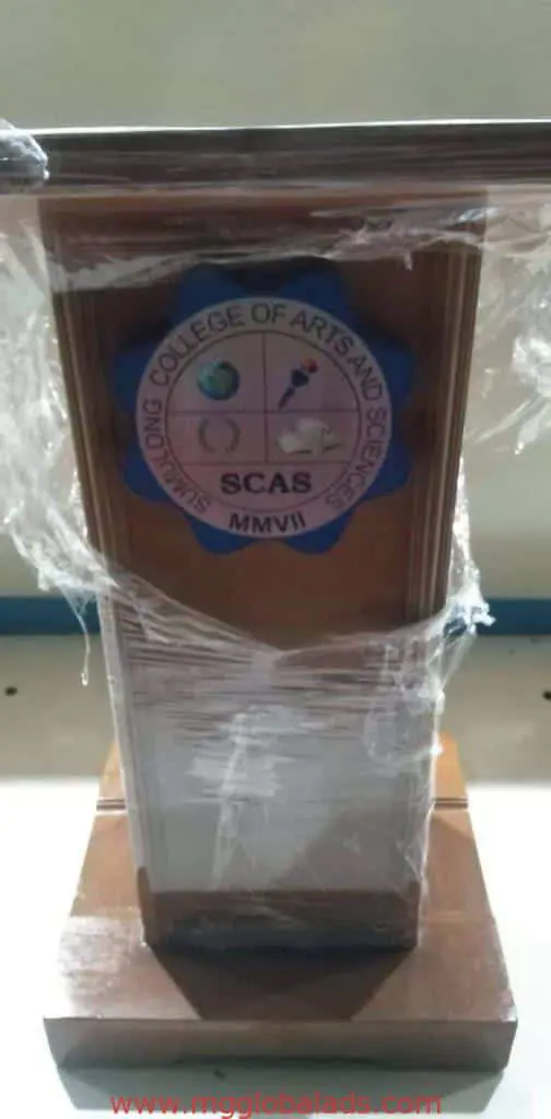 Indoor podium signage for Sullamussalam College of Arts and Science, SCAS logo, Ortigas location by M&G Global Ads.