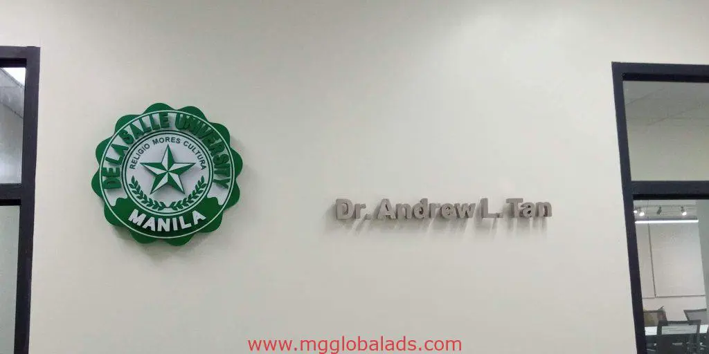 Metallic LED signage Dr. Andrew L. Tan for De La Salle University Manila in Mandaluyong by M&G Global Ads.