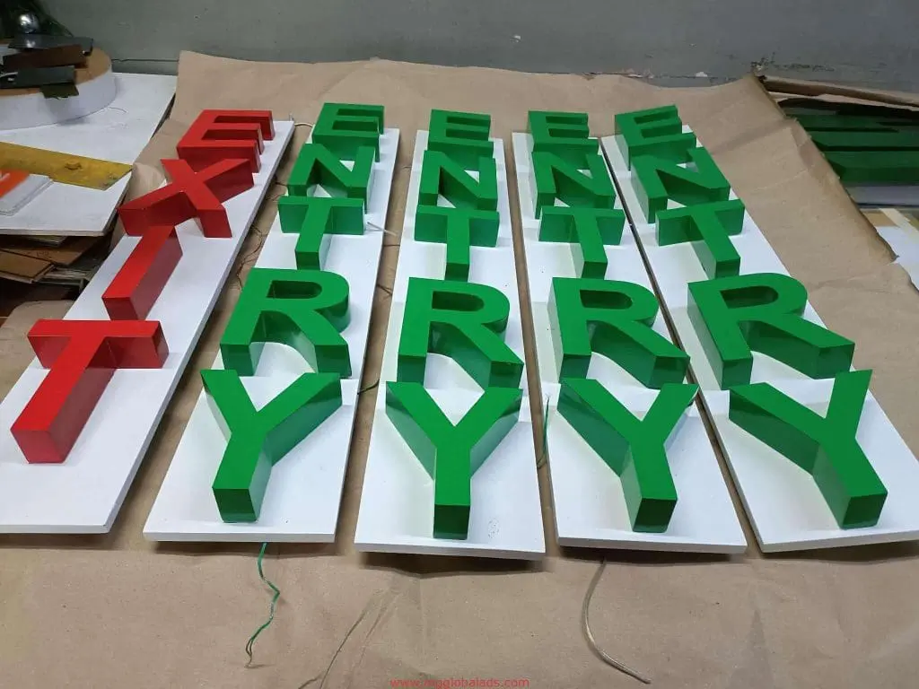 3D building EXIT and ENTRY signage on white boards, seen in Mandaluyong, by M&G Global Ads.