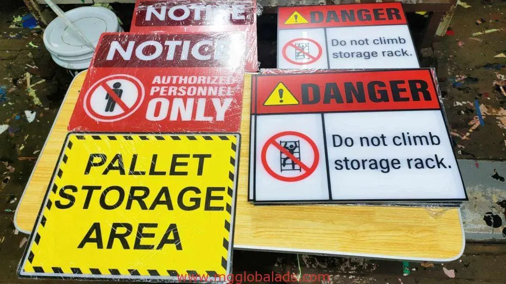 Safety signs for industrial use in Mandaluyong: AUTHORIZED PERSONNEL ONLY, NOTICE by M&G Global Ads.