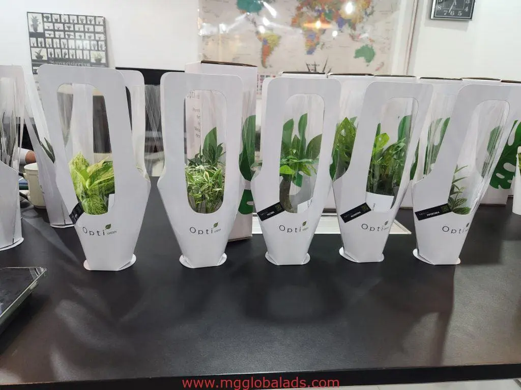 Opti featuring small green plants and boxes in Mandaluyong, by M&G Global Ads.