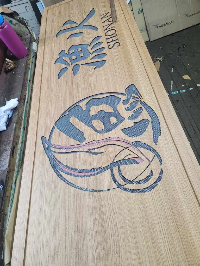 Building signage for SHOYAN restaurant with Japanese characters and fish, crafted in Makati, by M&G Global Ads.