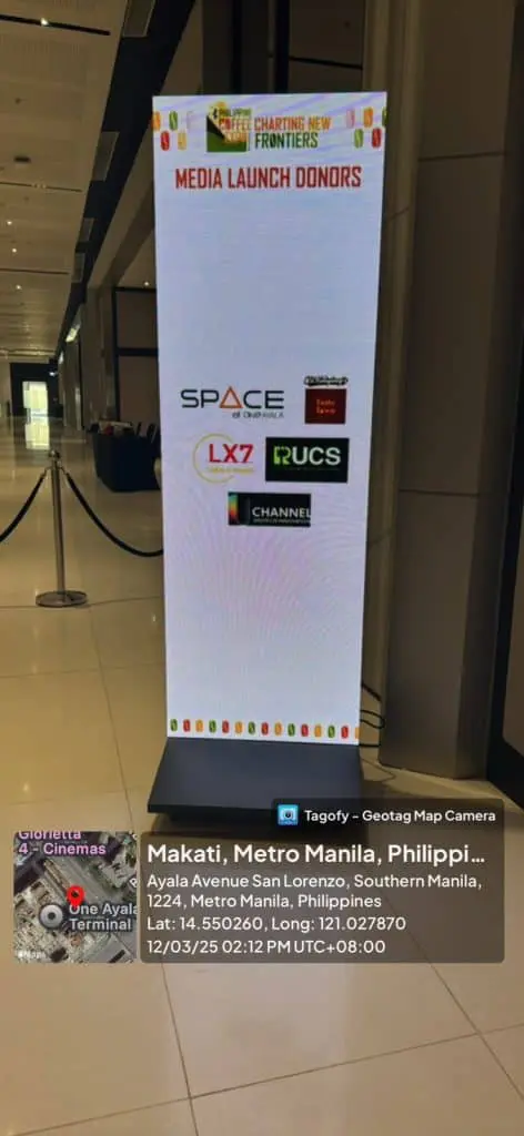 Digital signage standee for media launch donors in Quezon City, Metro Manila, by M&G Global Ads.