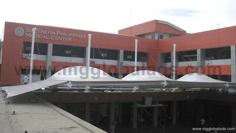 Southern Philippines Medical Center outdoor building signage, pylon type, in Philippines by sign maker Philippines by M&G Global Ads.