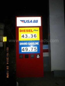 gas station price board| pylon | totem