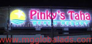 pinky s taha resort sign