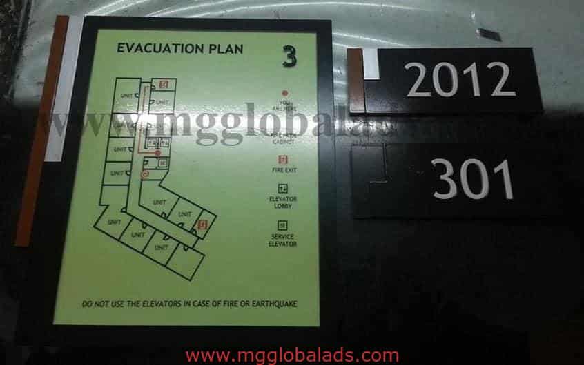 evacuation map |glow in the dark| photoluminescent sign