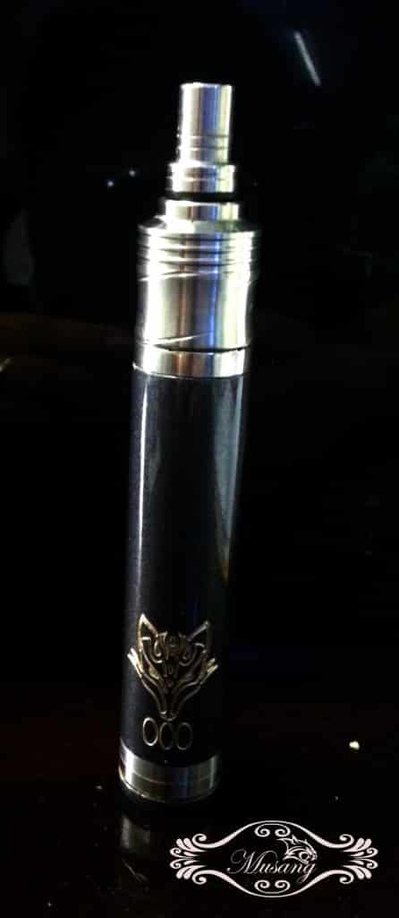 Pylon signage inspired black and silver vape pen for vaping client in BGC, wolf face design, by M&G Global Ads.