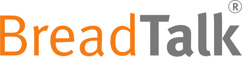 BreadTalk building signage logo, orange Bread and grey Talk with ® symbol, signage in BGC by M&G Global Ads.