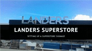 landers superstore building signage