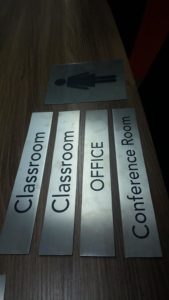 stainless engraving school room signs