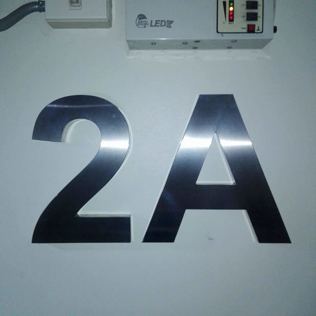 Metallic 2A indoor office signage with LEDZ electrical box, indicator lights and switches in Ortigas by M&G Global Ads.