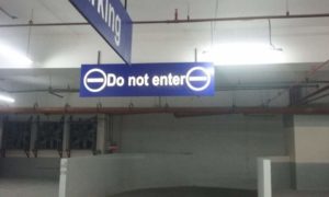 do not enter | overhead signs | photoluminescent signage