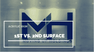 acrylic sign first vs second surface