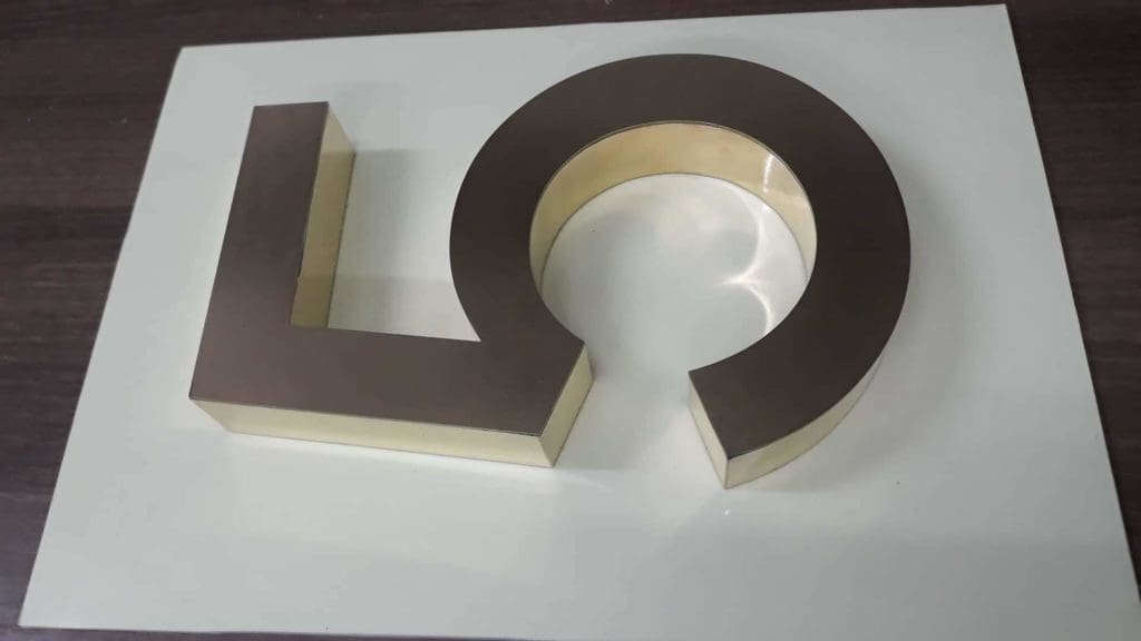 3D building signage letter L and curved shape on display in Makati, Metro Manila, by M&G Global Ads.