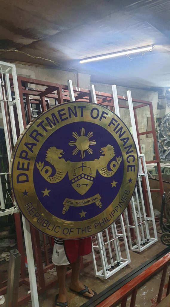 brass sign | brass engraving | department of finance