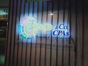 lobby sign | acrylic signage | GPP CPA