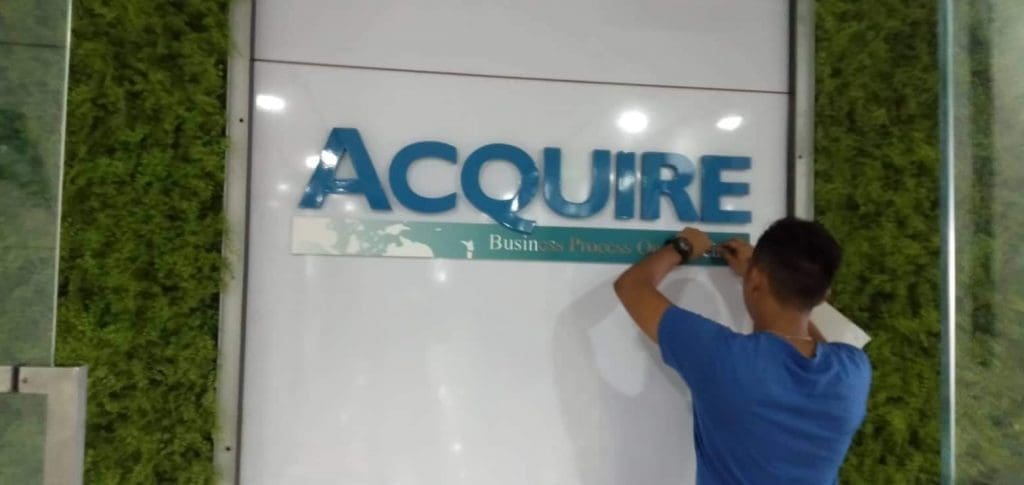 acrylic sign | office sign | Acquire