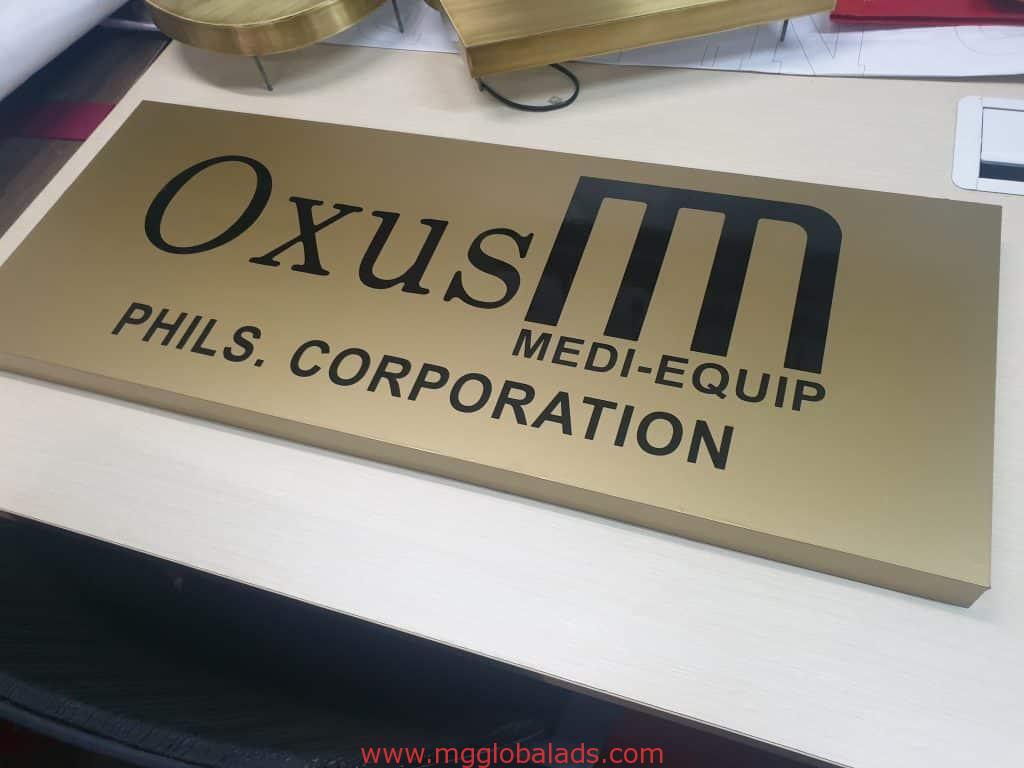 brass sign | sign maker | Oxus M