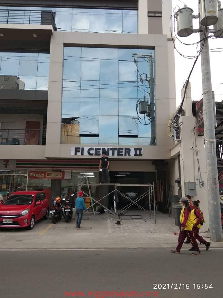 acrylic sign | building sign | FI center