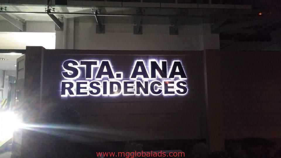 stainless signage | sign maker | Sta ana residences