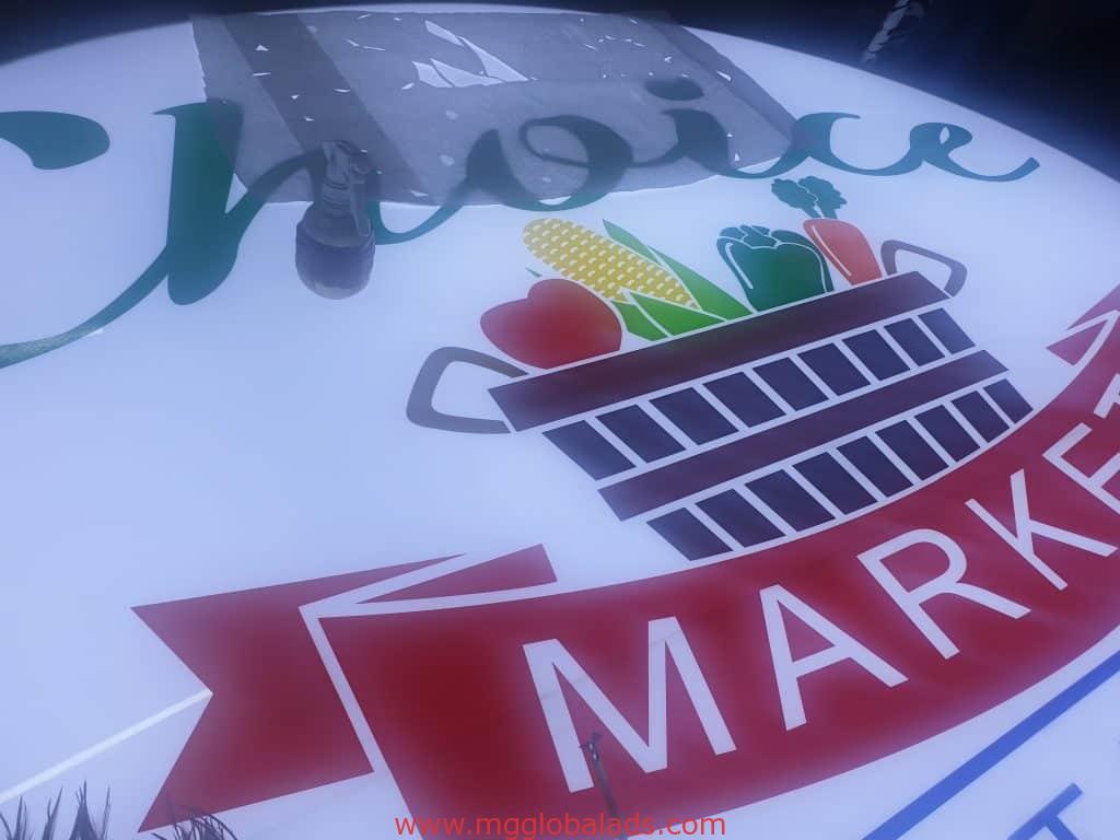 choice market | signage maker | acrylic sign