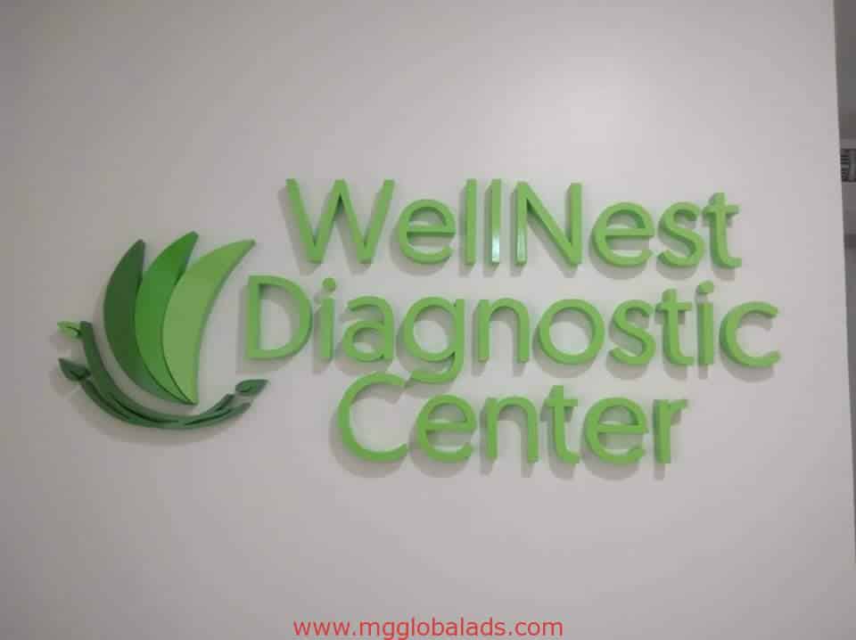 acrylic sign | signages | wellnest diagnostic