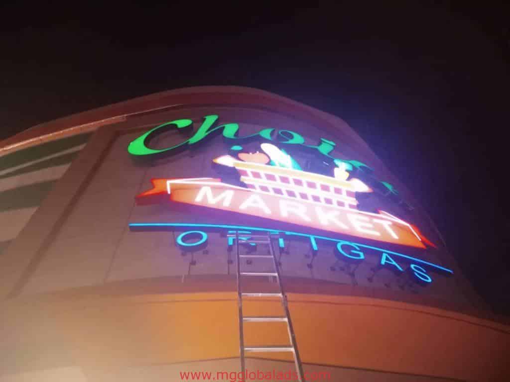 choice market | building curved signage | sign maker