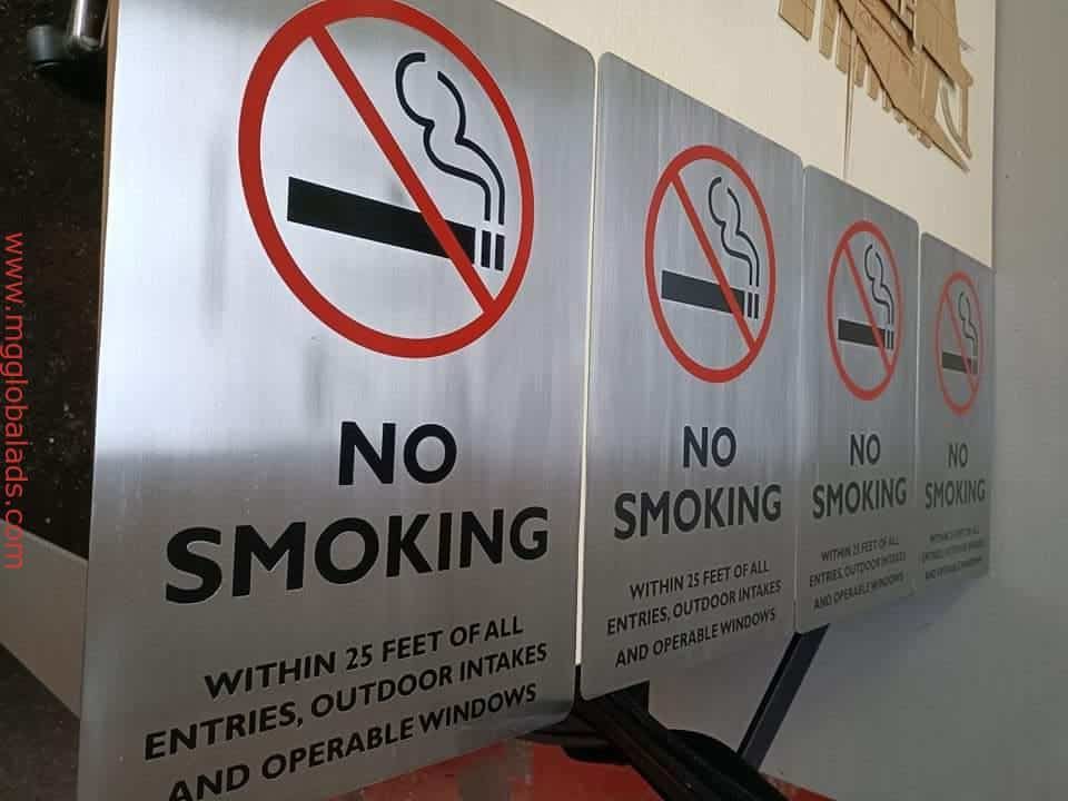 no smoking sign | signage | stainless engraving