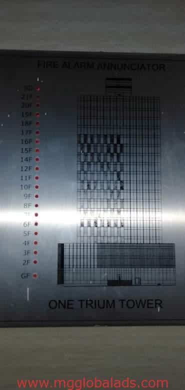 elevator sign | stainless engrave | one trium