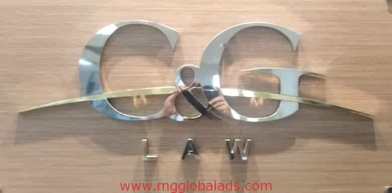 stainless sign | sign maker | C&G Law