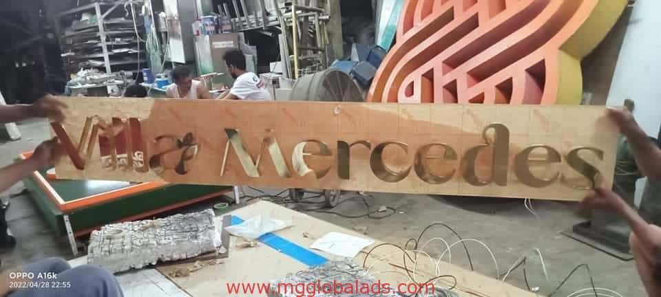 brass signage | sign maker | villa mercedes