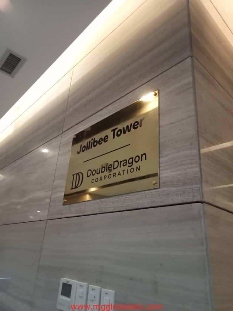 brass engrave | sign maker | jollibee tower