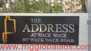 stainless signage | the address