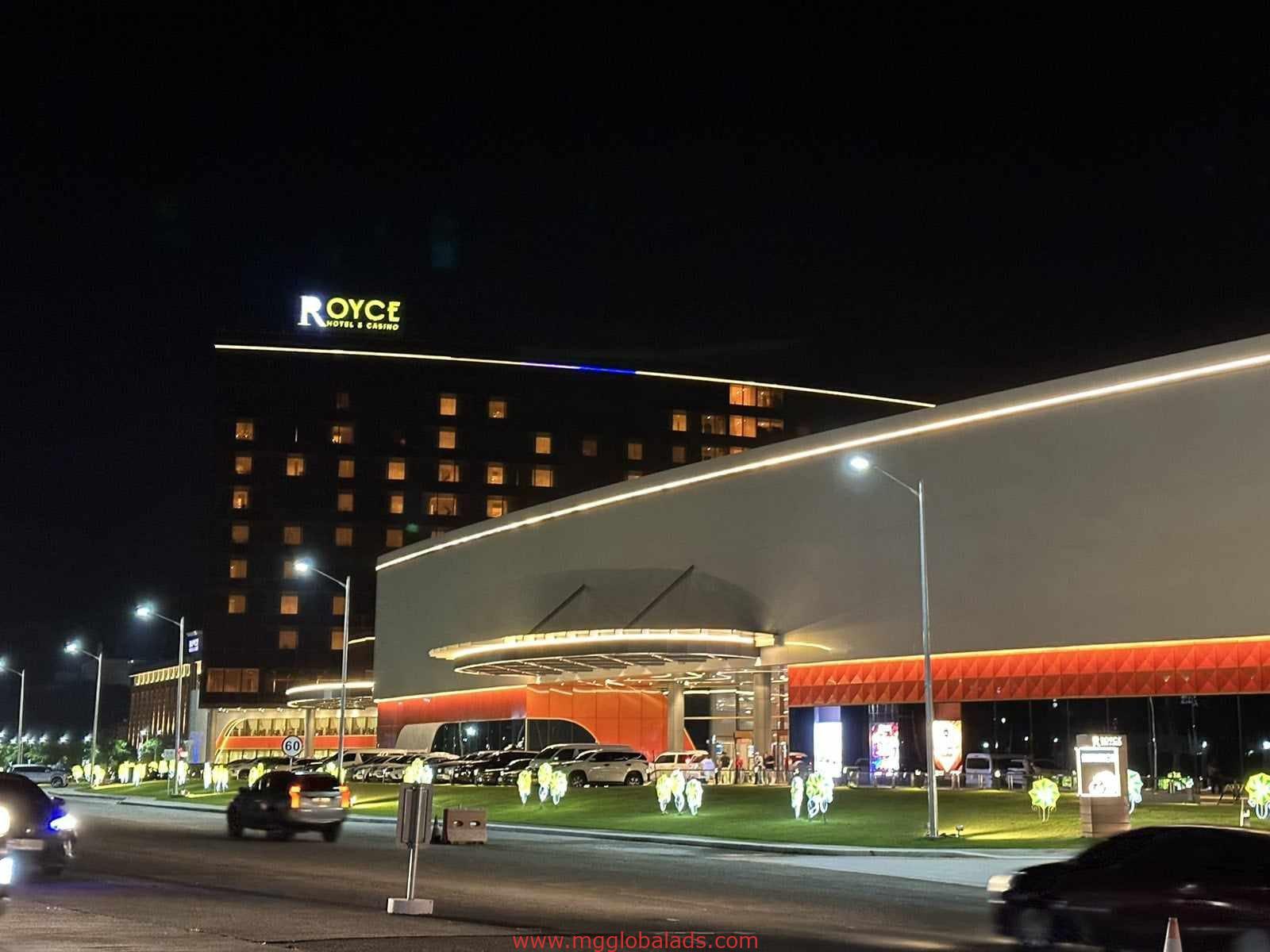 Elevating Brand Identity: M&G Global Ads' Expert Building Signage for Royce Hotel and Casino